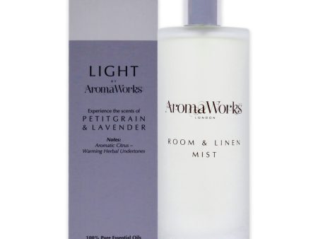 Aromaworks Light Room And Linen Mist - Petitgrain And Lavender By Aromaworks For Unisex - 3.4 Oz Room Spray  3.4 oz Hot on Sale