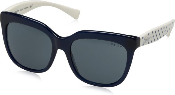 Ralph Lauren Women s 0RA5213 Square Sunglasses, Navy & White, 55 mm Online now