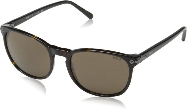 Polo Ralph Lauren Men s 0PH4107 Round Sunglasses, Shiny Dark Havana, 53 mm Fashion