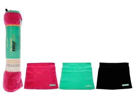 Eco Sweat Mini Towel by Facesoft for Unisex - 3 Pc Mini Towel - Aqua, Mini Towel - Pink, Mini Towel - Black Online now