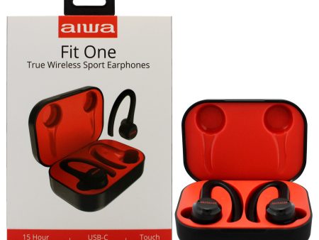 Aiwa Audio Fit One True Wireless Sport Earphones - Black by Aiwa for Unisex - 1 Pc Earphones Hot on Sale