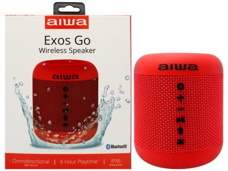 Aiwa Audio Exos Go Wireless Speaker Waterproof IPX6 - Red by Aiwa for Unisex - 1 Pc Speakers Supply