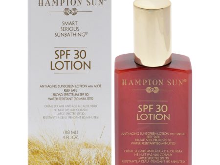 Anti-Aging Sunscreen Lotion SPF 30 by Hampton Sun for Unisex - 4 oz Lotion Cheap