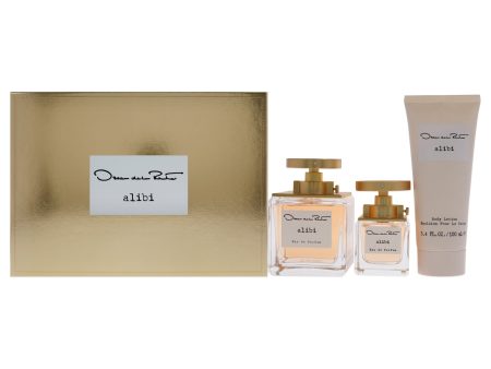 Alibi by Oscar De La Renta for Women - 3 Pc Gift Set 3.4oz EDP Spray, 1.0oz EDP Spray 3.4oz Body Lotion Online now